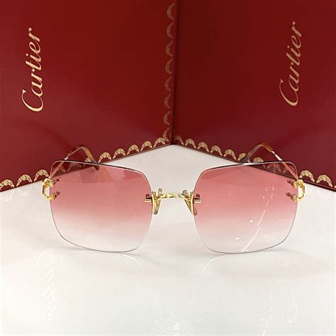 womens cartier sunglasses|cartier rimless eyeglasses women.